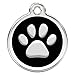 CNATTAGS Stainless Steel with Enamel Pet ID Tags Personalized (Round Paw)