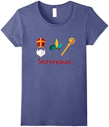 Womens Sinterklaas en Zwarte Piet T-Shirt Small Heather Blue