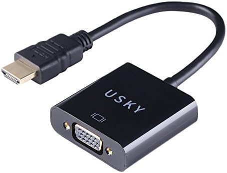 HDMI to VGA Adapter,Gold-Plated Active HDMI to VGA Converter with Micro USB and 3.5mm Audio Cable,HDMI TO VGA with Audio Cord for PC/Laptop/Projector