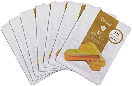 Coony - Real Nature Activated Gold Face Mask |Diwali giftFacial Mask for Deep Cleansing Purifying | Korean Cosmetic Natural Peel off Mask 23 gm each [Pack of 7]