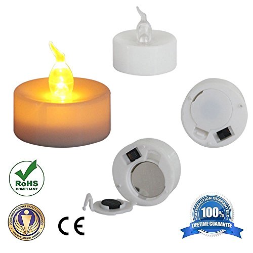 image for Youngerbaby 12pcs Yellow Flameless Led Tea Lights Candle with Remote C