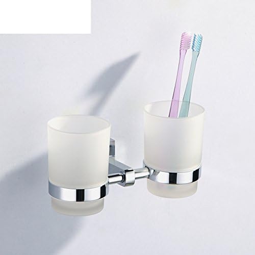 Copper mug gargle cup shelf Bathroom double Cup holders on Glass gargle cup shelf -A