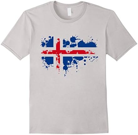 Mens Norway flag slash T shirt europe Medium Silver