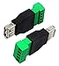 CGTime USB 2.0 A Screw Terminal Block Connector USB 2.0 A Female Plug to 5 Pin/Way Female Bolt Screw Shield terminals Pluggable Type Adapter Connector Converter 300V 8A(2Pack) (Female)