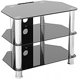 MAJA-Möbel 1610 9499 TV-Rack, Metall Alu - Klarglas, Abmessungen BxHxT