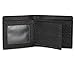 Slim Bifold Checkered Leather Wallet | Classic Minimalist Style | with ID Window/Card Case/Bill Holder | for Men and Women (black)