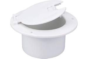 SAQXK RV Power Cable Hatch Fit for at Most 50 Amp Cords, RV Power Cord Plug Cover Camper, Travel Tent, Trailer, Motorhome, Garage White