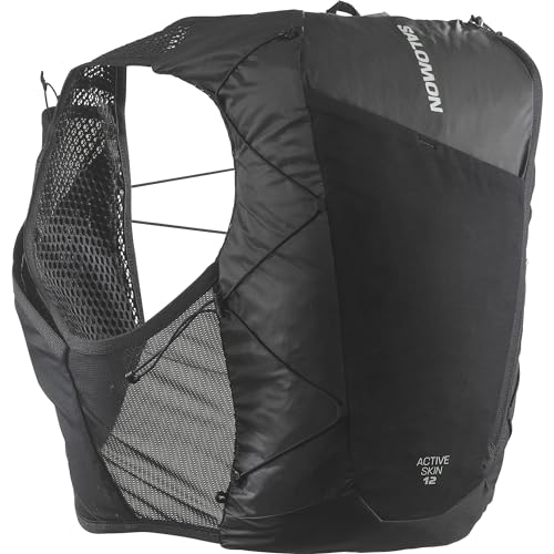 Salomon Active Skin 12 No Flasks, Easy Hydration Vest Chest Pockets, SensiFit Comfort, Ultra Trail Optimized Storage for Secure Gear