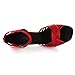 KAI-ROAD Ballroom Dance Shoes Women 3 inch Latin Dance Sandal Salsa Dance Heels, Red