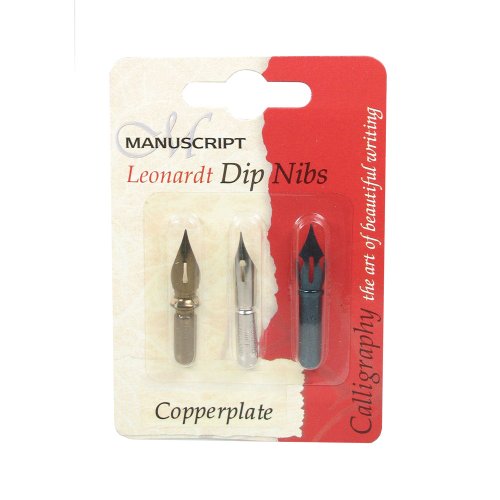 Manuscript leonardt 3pc ink dip pen nib set - copperpla…