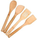 Bamboo Cutting Boards - Premium Small, Medium & Large Wood, Bamboo Chopping Board Sets by Ergo Kitchen Accessories (Wooden Spoons - 4 Piece)