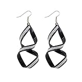 Clearance! Elogoog Jewelry 1Pair Fashion Women Matte Cross Dangle Gold Loop Earings (Black)