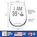 Bevvee - 39 + 1-40th Birthday Funny Stemless Wine Glass