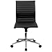 Flash Furniture Mid-Back Armless Black Ribbed LeatherSoft Swivel Conference Office Chair