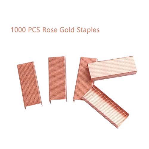 Rose Gold Desk Accessories,7-Piece Desktop Accessory Set - Desk Tray,Stapler and Staple Remover with Rose Gold Staples,Paper Clips Sets&Binder Clips,Table Photo Holder-for School Office Supplies Kit - Thumbnail 6