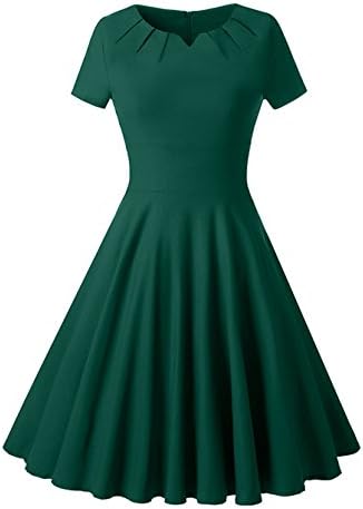 BEJG Women's 2017 Short Cap Sleeves Casual Dresses Swing Party Cocktail Dresses S-XXL in Green