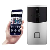 GAIBO Wi-Fi Wireless Video Doorbell, Phone Intercom System HD Camera Monitor Recording Snapshot PIR Motion Detection Night Vision, for iOS and Android,Silver