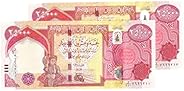 2 x 25,000 New Dinar. Total 50,000 IQD - Authentic Uncirculated 25K Dinars