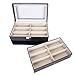 12 Grids Double-Layer Eyeglass Sunglass Oversized Glasses Display Case Organizer Storage Box Black