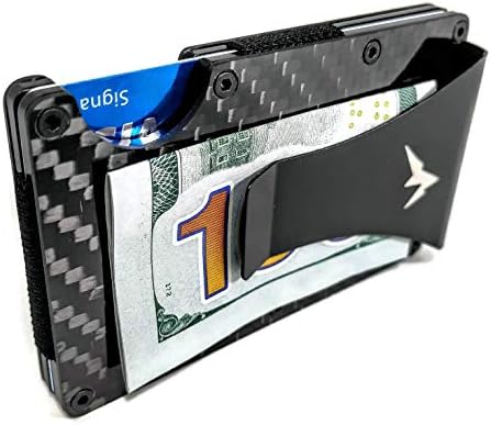 GUARDIAN RIDGE Carbon Fiber Minimalist Front Pocket RFID Blocking EDC Credit Card Holder Wallet & Money Clip || Protect your identity while reducing the bulk of conventional wallets