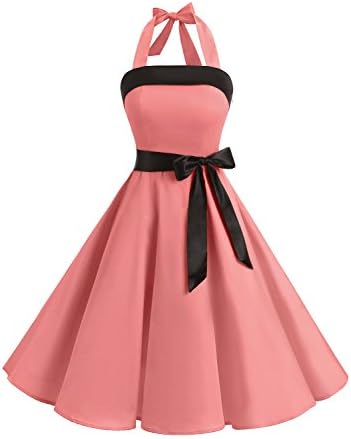 Find Dress Women Strapless Retro 1950s Vintage Prom Dresses Lace-Up 10212 Coral M