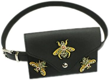 BAGGY Punk Style Skull Decorative Waist Belt Leather Bags Fashion Hand Free Bags small bee