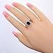 Psiroy 925 Sterling Silver Plated Oval Shaped Simulated Blue Sapphire Ring Size 7