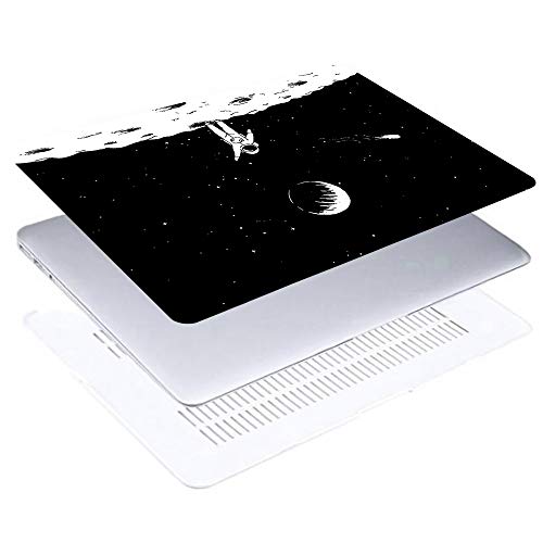 HRH Space Astronaut Design Laptop Body Shell Protective Hard Case for MacBook Newest Air 13" Inch with Retina Display fit Fingerprint Touch ID (Model A1932,2018 Release)