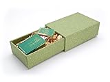 Maple Wood Antique Style 8GB Flash Drive - Natural Eco Vintage Collection USB 2.0 8 GB Thumb Drive - Stained in Green - Inserted into Super strong hand made paper box with Raffia grass inside