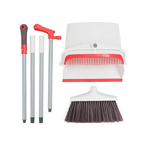 Dust Pan and Broom/Dustpan Cleans Broom Combo with 36" Long Handle For Home Kitchen Room Office Lobby Floor Use Upright Stand up Dustpan Broom Set