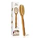 Scheam Bamboo Bath Brush for Back Scrubber with Long Handle and Scrubbing Exfoliating Gloves