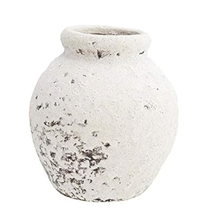 Madam Stoltz Decorative Terracotta Vase White Danish Design Tall