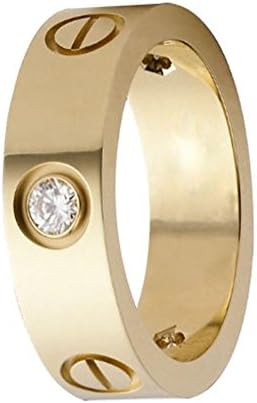 HIMAN Rose Gold Love Ring Couples Promise Engagement Wedding Band Titanium Stainless Steel Size 5-10