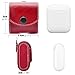 MoKo AirPods Case, Snap Closure Protective Cover Carrying Pouch Pocket, with Holding Strap, for Apple AirPods Charging Case - Red
