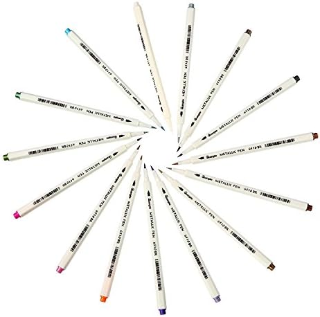 Metallic Brush Marker Pens, Metallic Calligraphy Painting Pen for Card Making, Rock Painting, Glass, Metal, Wood,Script Lettering, DIY Photo Album (12)