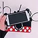 MC Fashion Cute 3D Camera Case with Polka Dots Lanyard for Teens Girls Women, Protective Soft Silicone Case for iPhone 7/8 (4.7-Inch) and iPhone SE 2020 Black/red