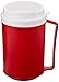 Sammons Preston Insulated Mug with Tumbler Lid, Durable Container for Hot and Cold Liquid Beverages, Tea, Smoothies, 12 Oz Red Travel Coffee Cup with Lid for Elderly, Disabled, Handicapped, Weak Grip