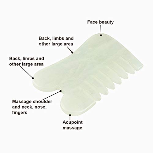 Jade Stone Guasha Comb, Jade Gua Sha Facial Tool, Jade Scalp Massager