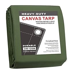 CARTMAN Finished Size 10x12 Feet Canvas Tarp with