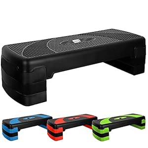 KAYMAN Exercise Steps – Fitness Stepper for Home & Gym, Suited for Aerobics, Cardio, Weights, Yoga, DVD Workout…