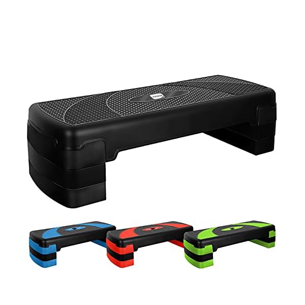 KAYMAN-Exercise-Steps--Fitness-Stepper-for-Home-Gym-Suited-for-Aerobics-Cardio-Weights-Yoga-DVD-Workout--Adjustable-3-Step-Level-Heights-10-15-20cm--Perfect-Equipment-Accessory-Set-for-Fitness-Routine KAYMAN Exercise Steps – Fitness Stepper for Home & Gym, Suited for Aerobics, Cardio, Weights, Yoga, DVD Workout…