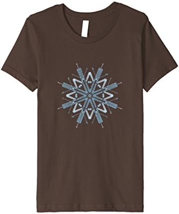 Kids Snowflake T-shirt Skiing Christmas Ski Gear Skiers 6 Brown