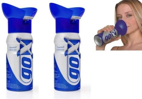 Pack Of 2 Cans Of Oxygen 4 Liters - Cans Of Pure Oxygen Breathing