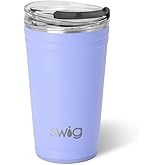 Swig Life 24oz Party Cup, Stackable Insulated Travel Coffee Tumbler with EZ Slider Lid, Cup Holder Friendly, Stainless Steel 24 oz Tumbler, Reusable Coffee Mug (Hydrangea)