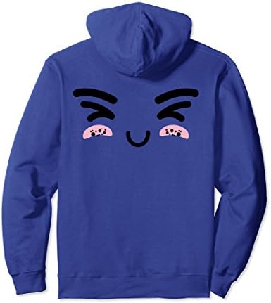 Unisex Kawaii face Cute Hoodie Junior Tops Teen Girls Graphic Tees XL: Royal Blue