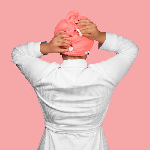 Noughty 97% Natural Microfiber Hair Towel Quickly Absorbs Moisture Quick-dry Wrap, Reduces Breakage Combats Frizz Pink