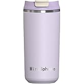MingSphere Travel Coffee Mug with Lid, 12 oz Insulated Tumbler, Leak Proof Stainless Steel Cup, for Hot Coffee, Iced Tea & Water, BPA Free, Car Cups Holder Friendly, Lavender Purple