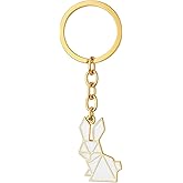 Rabbit Keychain with Origami-Style Bunny Charm, Cute & Minimalist Bag Charms for Women & Girls, Cute Keychains for Women Mens Girls Boys Teens