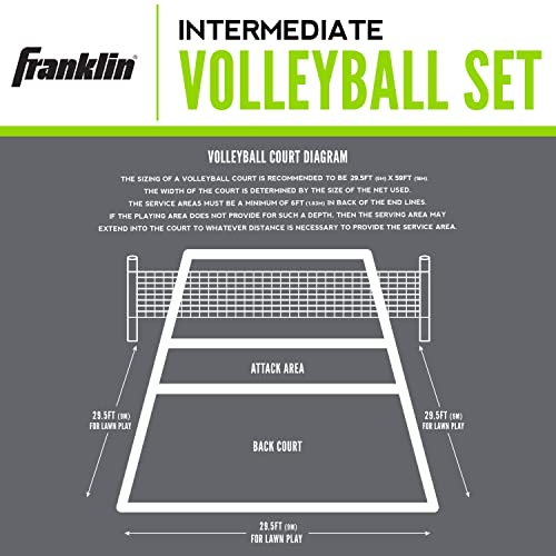 Franklin Sports Volleyball Set Beach and Backyard Volleyball Net Set