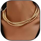 VIYPDRST Chunky Gold Chain Necklace for Women,Gold Statement Snake Chain Choker Trendy Gold Layered Necklace Thick Gold Statement Necklace Jewelry